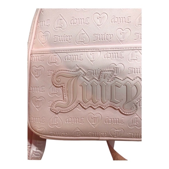 Juicy Couture baby pink powder blush upgrade U medium backpack with charm new - Picture 6 of 15